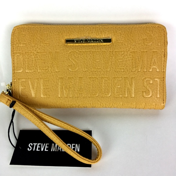 Steve Madden Handbags - Steve Madden Zip Around Wallet/Wristlet Mustard